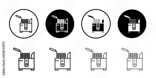 Restaurant deep fryer icon Logo symbol sign set