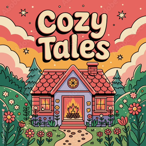 cute coloring book cover, cover, cute kids illustration, cartoon cover, cartoon illustration, kawaii coloring, easy and bold, kawaii cover, cozy, cozy cover, fuzzy, hygge, coloring pages, adult colori