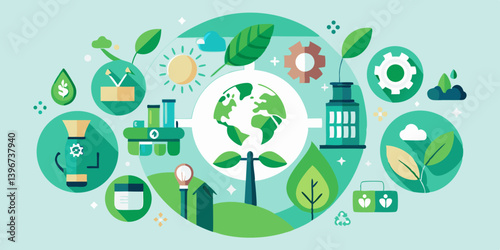 ecology flat icon vector pictogram