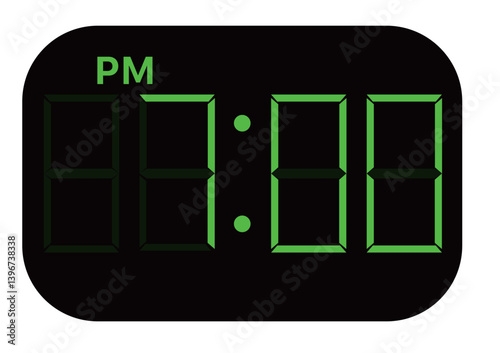 PMデジタル時計　7時