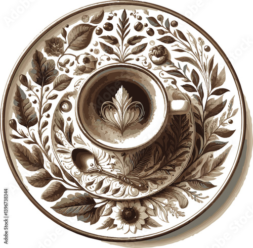 Saucer for cup of coffee isolated on white, clipping