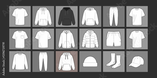 cloths mockup, vector mockup, digital, vector t shirts, vector shirts, silhouette clothing, shirt, clothes, fashion, vector, t-shirt, jacket, dress, illustration, set, wear, design, polo, coat, men, t