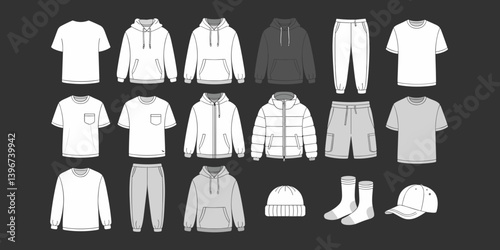 cloths mockup, vector mockup, digital, vector t shirts, vector shirts, silhouette clothing, shirt, clothes, fashion, vector, t-shirt, jacket, dress, illustration, set, wear, design, polo, coat, men, t