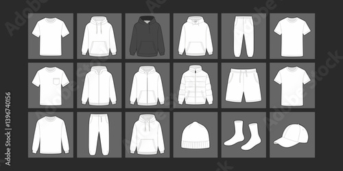 cloths mockup, vector mockup, digital, vector t shirts, vector shirts, silhouette clothing, shirt, clothes, fashion, vector, t-shirt, jacket, dress, illustration, set, wear, design, polo, coat, men, t