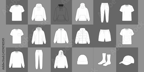 cloths mockup, vector mockup, digital, vector t shirts, vector shirts, silhouette clothing, shirt, clothes, fashion, vector, t-shirt, jacket, dress, illustration, set, wear, design, polo, coat, men, t
