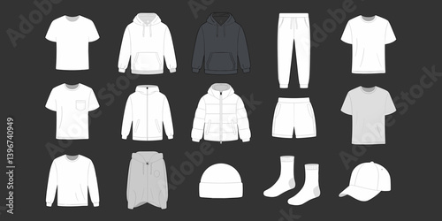 cloths mockup, vector mockup, digital, vector t shirts, vector shirts, silhouette clothing, shirt, clothes, fashion, vector, t-shirt, jacket, dress, illustration, set, wear, design, polo, coat, men, t