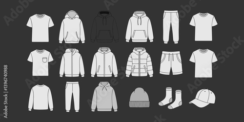 cloths mockup, vector mockup, digital, vector t shirts, vector shirts, silhouette clothing, shirt, clothes, fashion, vector, t-shirt, jacket, dress, illustration, set, wear, design, polo, coat, men, t