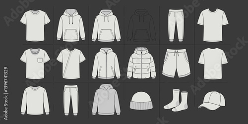cloths mockup, vector mockup, digital, vector t shirts, vector shirts, silhouette clothing, shirt, clothes, fashion, vector, t-shirt, jacket, dress, illustration, set, wear, design, polo, coat, men, t