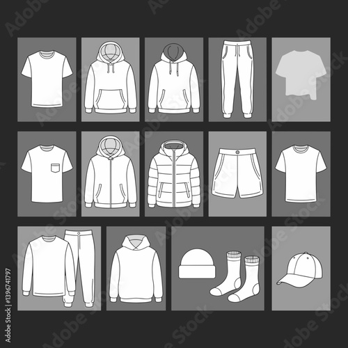 cloths mockup, vector mockup, digital, vector t shirts, vector shirts, silhouette clothing, shirt, clothes, fashion, vector, t-shirt, jacket, dress, illustration, set, wear, design, polo, coat, men, t