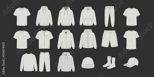 cloths mockup, vector mockup, digital, vector t shirts, vector shirts, silhouette clothing, shirt, clothes, fashion, vector, t-shirt, jacket, dress, illustration, set, wear, design, polo, coat, men, t