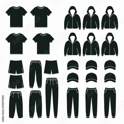 cloths mockup, vector mockup, digital, vector t shirts, vector shirts, silhouette clothing, shirt, clothes, fashion, vector, t-shirt, jacket, dress, illustration, set, wear, design, polo, coat, men, t