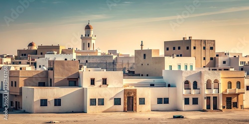 Minimalist Benghazi: Libyan Architecture, Desert Sun, Cityscape, Urban Minimalism,  Libya Photography, Simple Lines, Geometric Shapes, 