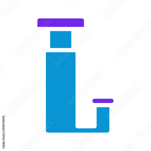 Abstract minimalist graphical illustration, geometric composition in blue and violet