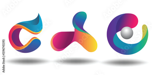 Abstract Colorful Logo Design Elements