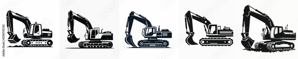 Vector of an excavator silhouette.
