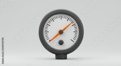 Stylized pressure gauge illustration isolated on a clean light background