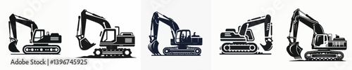 Vector of an excavator silhouette.