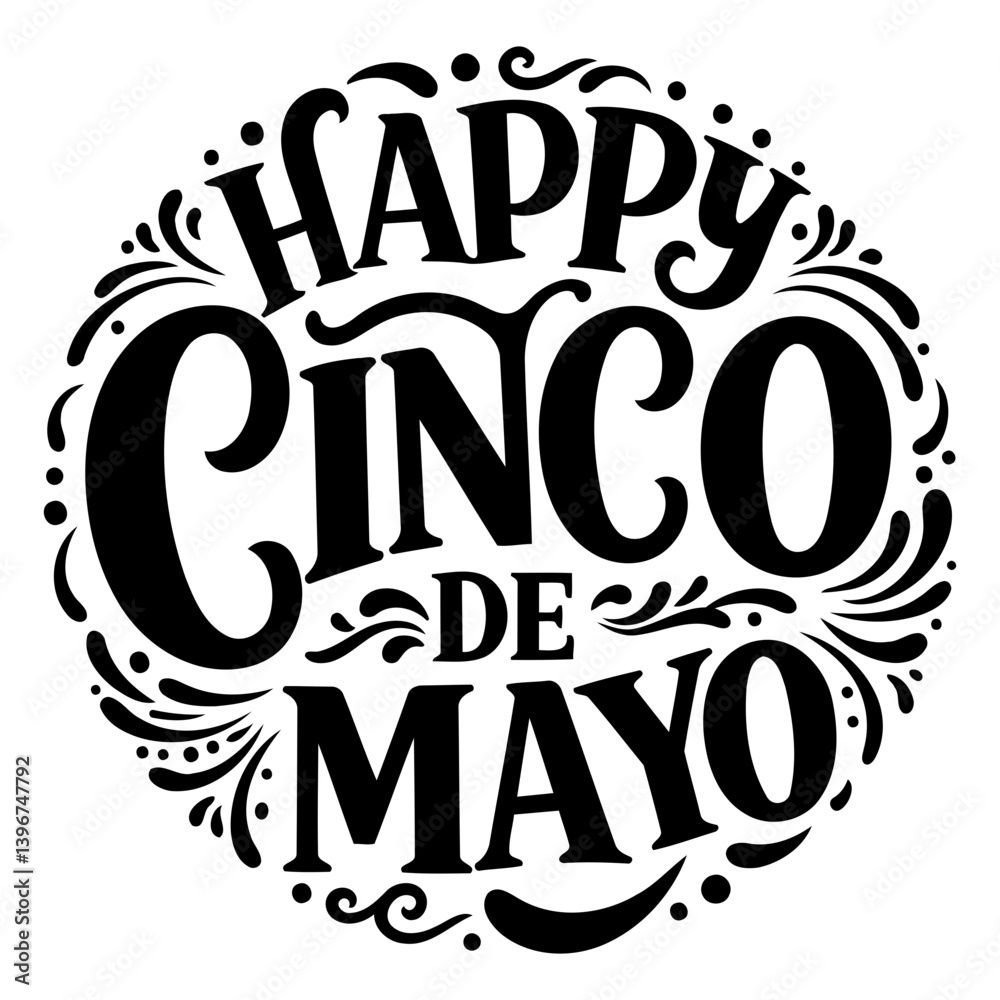 Fototapeta premium Cinco de Mayo Typography Design