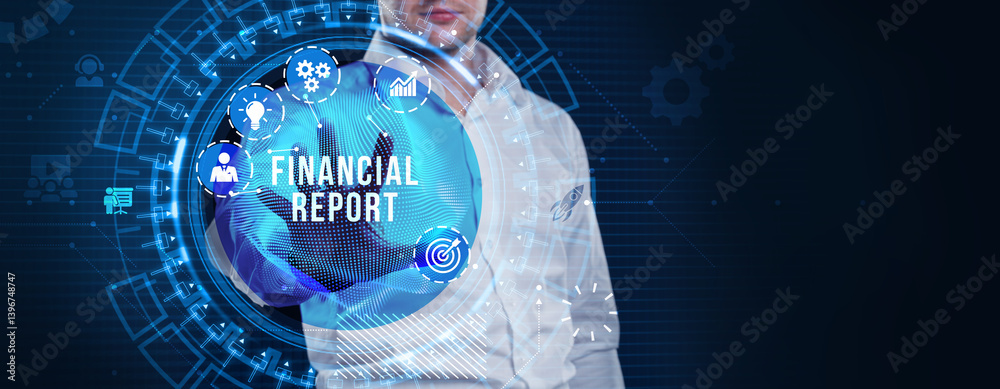 Analyzing financial report data company operations, balance sheet, fintech.