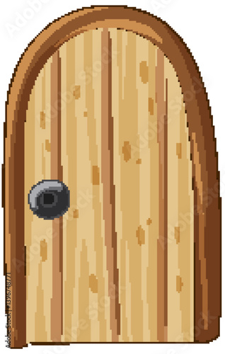 Rustic Wooden Door Illustration