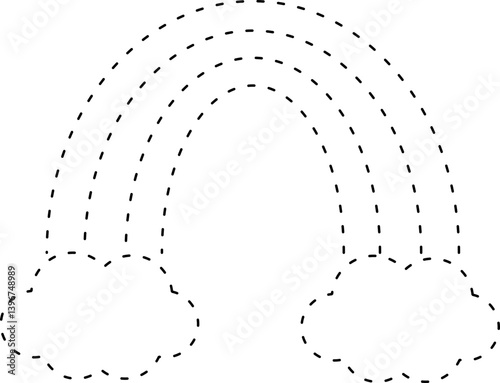 rainbow cloud tracing line guide