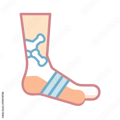 Foot Fracture Injury Bone Icon – Medical Symbol for Trauma, Orthopedic Care, and Bone Health