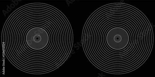 Abstract background with lines. Halftone design in circles. Yin and yang symbol.