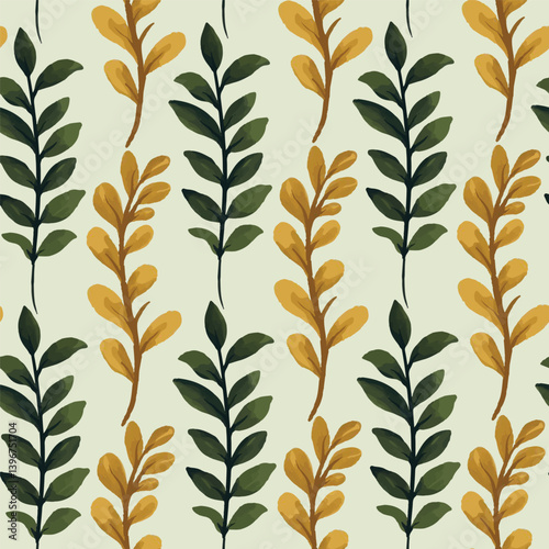 enchanted leave watercolor seamless pattern for background