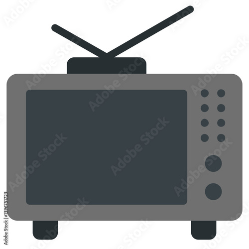 Television Flat Design Icon, Flat Design Icon Symbol
