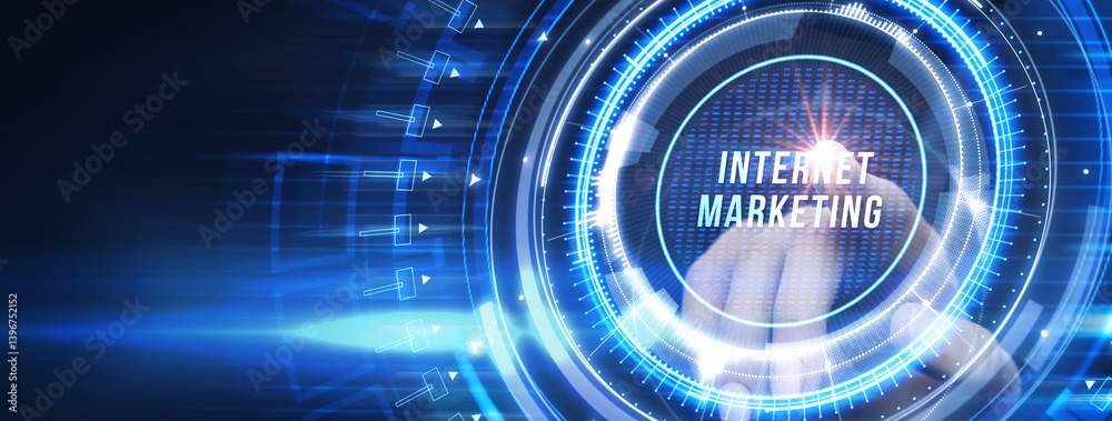 Internet marketing digital online advertising automation. Business, Technology, Internet and network concept.