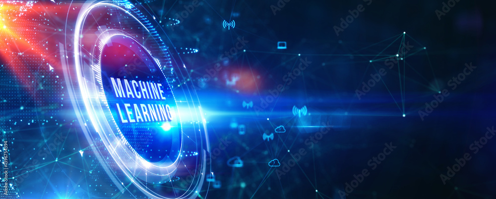 Machine learning artificial intelligence AI concept. 3d illustration Machine learning artificial intelligence AI concept. 3d illustration