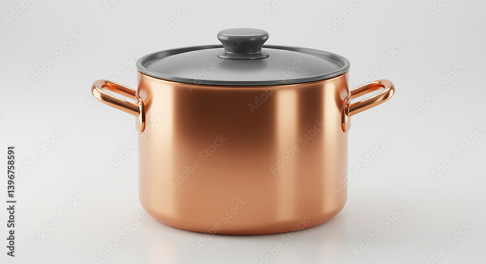 Contemporary copper stockpot with lid, stylish cookware for culinary enthusiasts Contemporary copper stockpot with lid, stylish cookware for culinary enthusiasts
