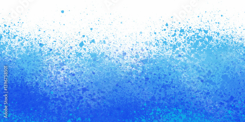 Blue water drops background. Blue watercolor paint splash. Colorful powder explosion with particles. Mist splash effect. Artistic vibes with scattered splatter.