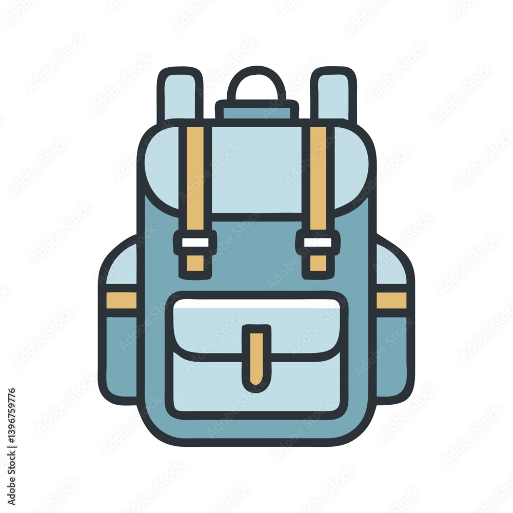 Hiking Backpack with Side Pockets Icon Design Hiking Backpack with Side Pockets Icon Design