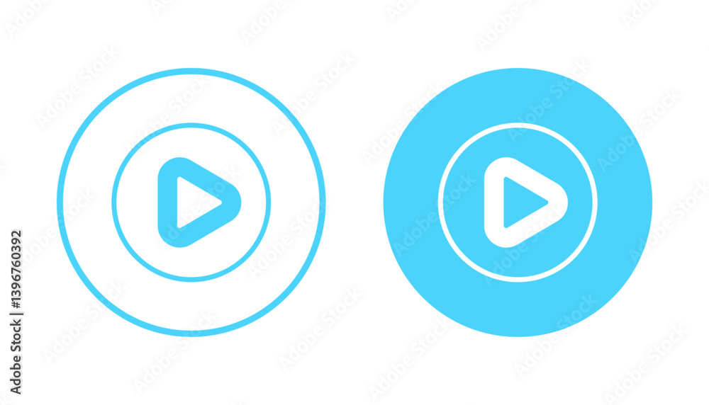 Play icon vector. Play button sign and symbol Play icon vector. Play button sign and symbol