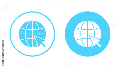 Web icon vector. go to web sign and symbol. web click icon. Global search icon