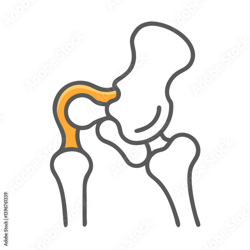 Hip Joint with Bone Connection Icon Design