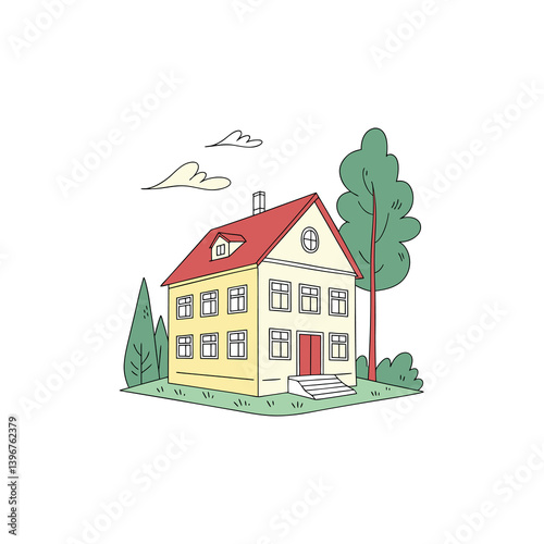 shcool bulding with money 