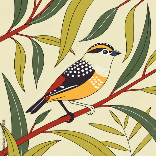 ​The Spotted Pardalote, often called the "diamond bird," is a small Australian species with eye-catching spotted plumage