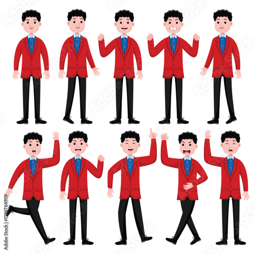 Man Student Characters Expression