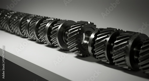 Gears Arranged in a Row Industrial Precision Components