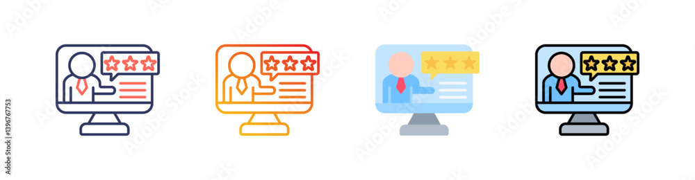 Rating Multi Style Icon Set Vector Rating Multi Style Icon Set Vector