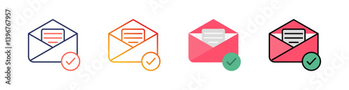 Email Multi Style Icon Set Vector 