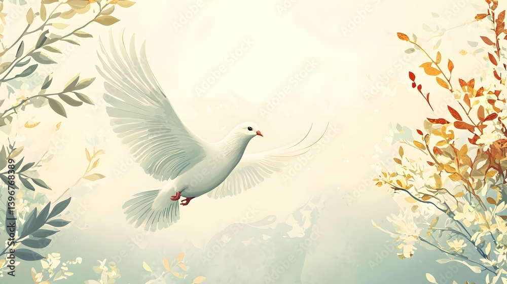 Obraz premium The Hiroshima peace dove frame template elegantly conveys hope, unity, and remembrance for events.