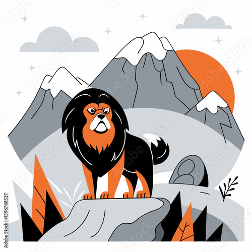 ​The Tibetan Mastiff, lion-maned guardian, has protected the Himalayas for over a millennium.