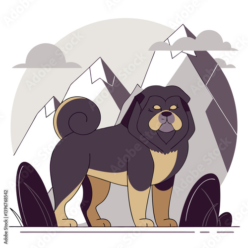 ​The Tibetan Mastiff, lion-maned guardian, has protected the Himalayas for over a millennium.