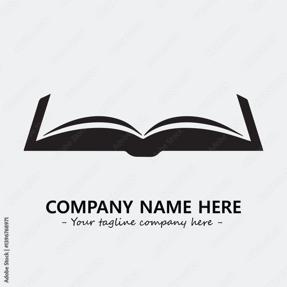 Book illustration black and white for logo company vector image
Book illustration black and white for logo company vector image