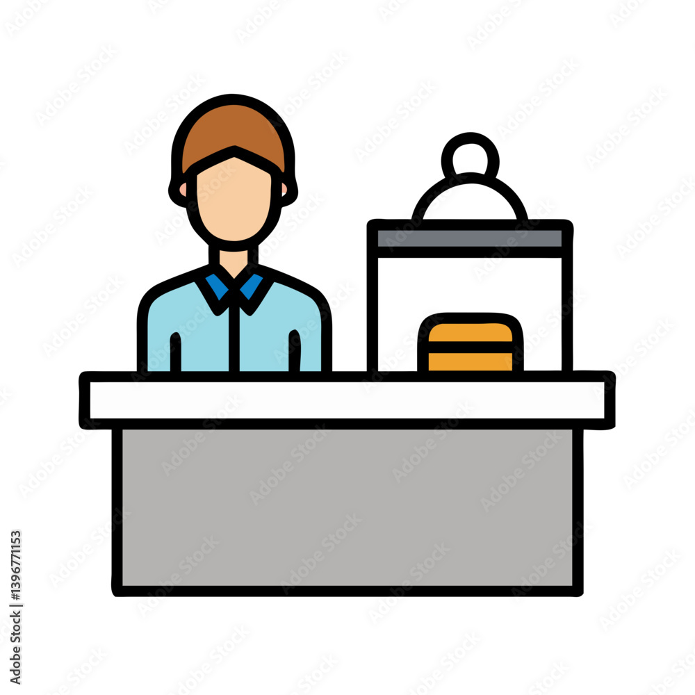 Hotel Receptionist at Front Desk Icon Design Hotel Receptionist at Front Desk Icon Design