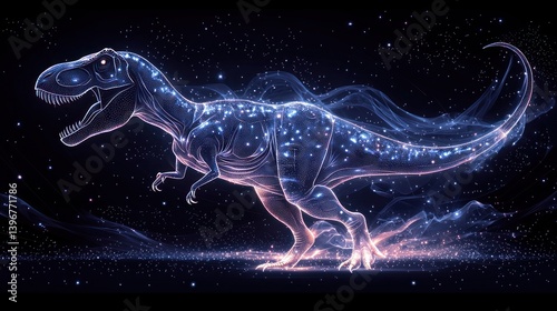 Cosmic T-Rex: A Celestial Dinosaur