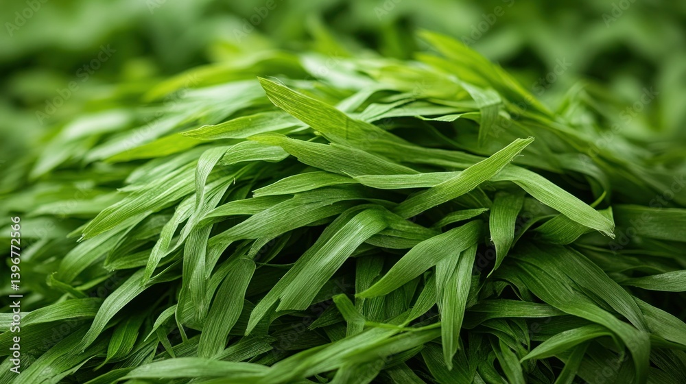 Fresh green leafy vegetable pile. Close-up view of vibrant, healthy, stacked, freshly harvested leaves Fresh green leafy vegetable pile. Close-up view of vibrant, healthy, stacked, freshly harvested leaves